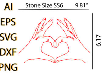 Rhinestone heart Shape with Hand t shirt design online