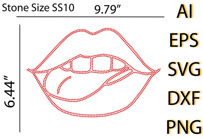 Lip Rhinestone Design