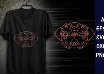 Dog Face Rhinestone T-shirt design Print Template