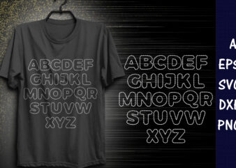 Alphabet Rhinestone T-shirt design Print Template