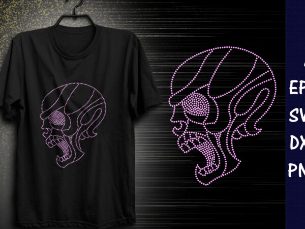 Aliens face rhinestone t-shirt design print template Aliens face rhinestone t-shirt design print template