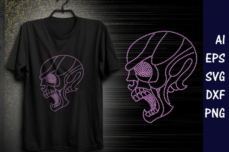 Aliens Face Rhinestone T-shirt design Print Template
