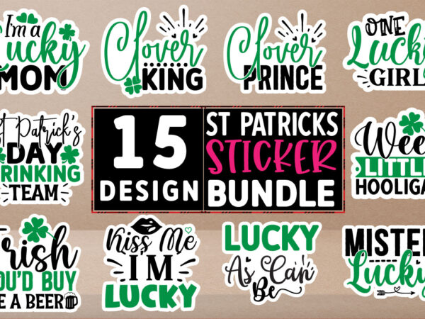 St patrick’s stickers design bundle