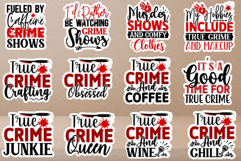 Ture Crime stickers Design Bundle