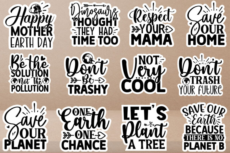 Earth Day stickers Design Bundle