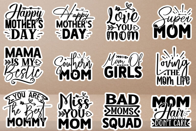 Mother’s Day stickers Design Bundle