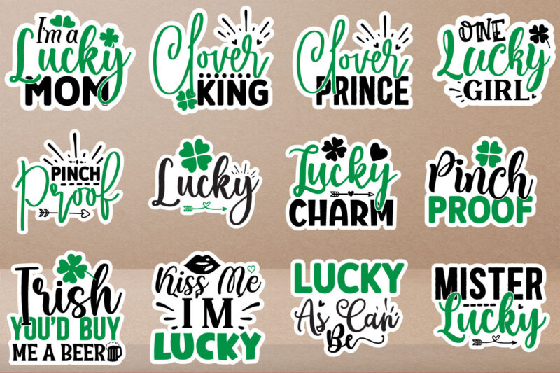 St Patrick’s stickers Design Bundle