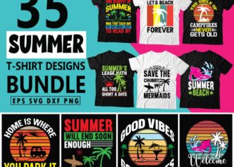 Summer T-shirt Designs Bundle