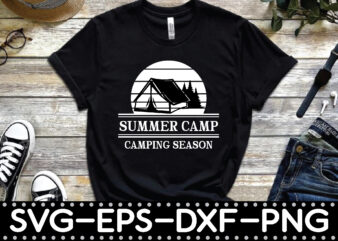 summer camp camping season t shirt template vector