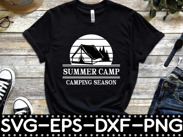 Summer camp camping season t shirt template vector