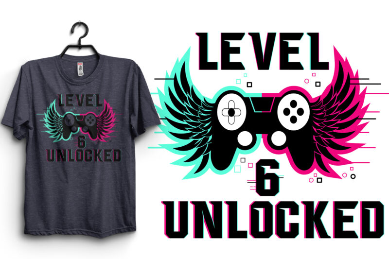 Level 6 Unlocked Typography T-shirt