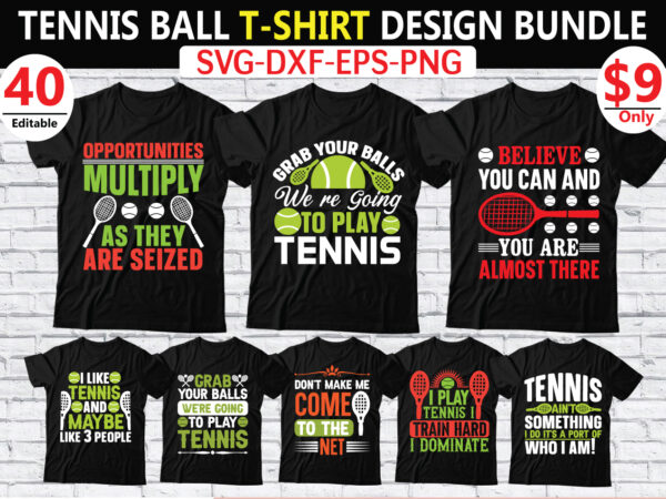 Tennis ball t-shirt design bundle