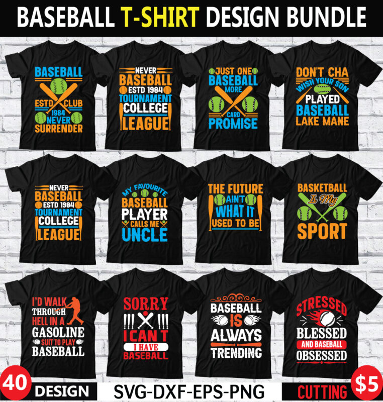 Baseball t-shirt design bundle - Buy t-shirt designs