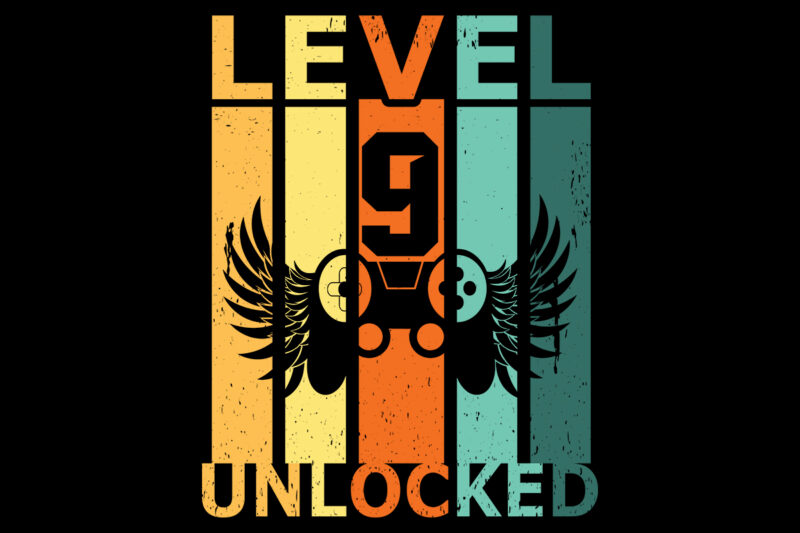 Level 9 Unlocked Typography T-shirt