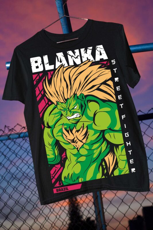 Blanka Musical Fighter Premium Unisex T-shirt vectorized 