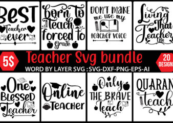 Teacher Svg Bundle t shirt designs for sale