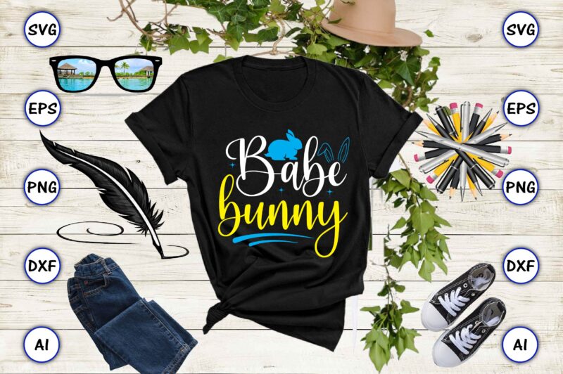 Babe bunny PNG & SVG vector for print-ready t-shirts design, SVG, EPS, PNG files for cutting machines, and t-shirt Design for best sale t-shirt design, trending t-shirt design, vector illustration