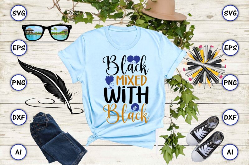Black mixed with black PNG & SVG vector t-shirt Design for best sale t-shirt design, trending t-shirt design, vector illustration for commercial use