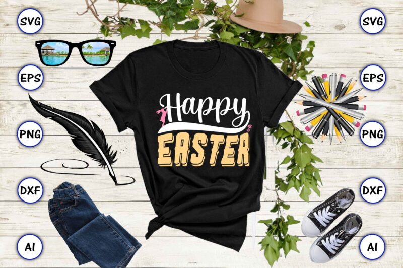 Happy Easter PNG & SVG Vector 20 t-shirt design bundle, PNG & SVG vector for print-ready t-shirts design, SVG eps, png files for cutting machines, and print t-shirt Funny SVG