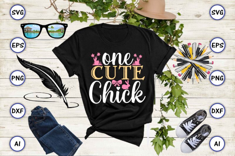 One cute chick PNG & SVG vector for print-ready t-shirts design, SVG eps, png files for cutting machines, and print t-shirt Funny SVG Vector Bundle Design for sale t-shirt design,