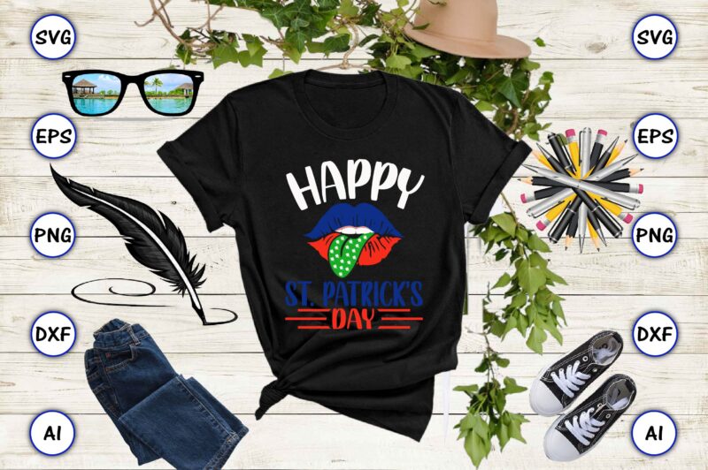 Happy st. Patrick’s day PNG & SVG vector for print-ready t-shirts design, SVG eps, png files for cutting machines, and print t-shirt Design for best sale t-shirt design, trending t-shirt