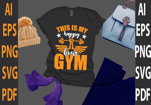 This is my happy hour gym t shirt designs for sale