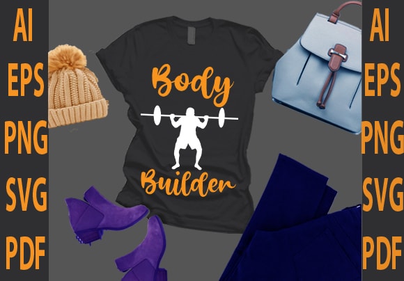 Body builder t shirt template
