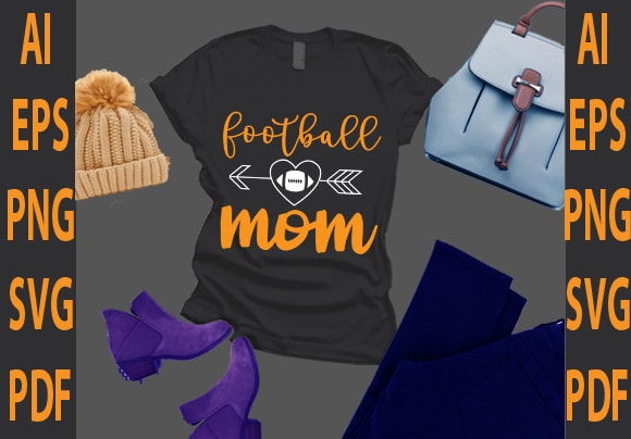 Football mom t shirt graphic design