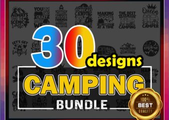 Camping Quotes SVG Bundle | 30 designs | Cut File | clipart | printable | vector | commercial use | instant download 833004914