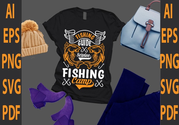 Fishing guide service fishing camp t shirt graphic design