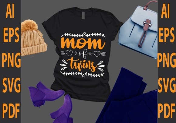 Mom of twins t shirt designs for sale