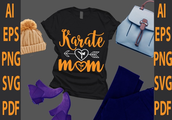 Karate mom t shirt vector art