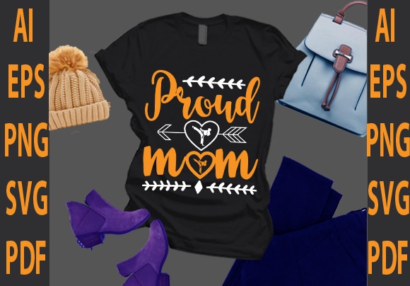 Proud mom t shirt illustration