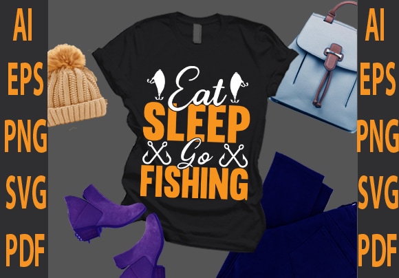 Eat sleep go fishing vector clipart