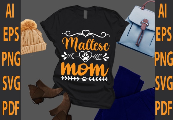 Maltese mom t shirt designs for sale