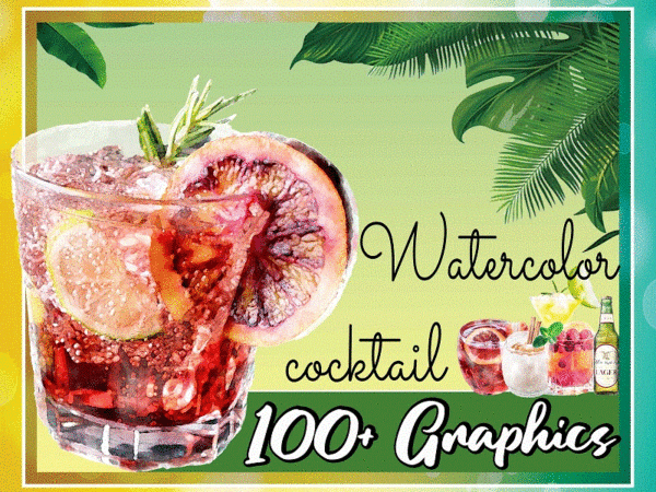 100+ designs watercolor cocktail graphics png, cocktail clipart, signature cocktails, beverages, digital download 773851880