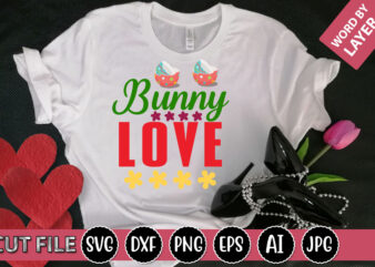 Bunny Love SVG Vector for t-shirt