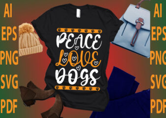 peace love dogs t shirt illustration