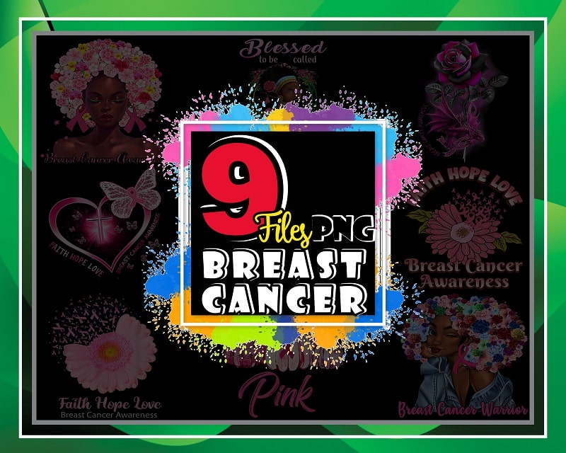 Bundle 9 Designs Breast Cancer Warrior PNG JPG, Breast Cancer Awareness, Faith Hope Love, Strong Black Girl, Pink Ribbon Sign, Sublimation 863147308