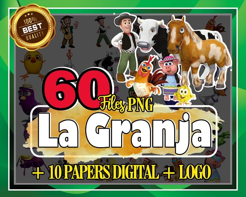 60 La Granja de Zenon Png Designs, La Granja de Zenon Characters Images JPG, Font, Alphabet, Printable Digital Papers, Png Digital 864052938