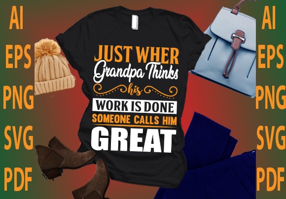 Just wher grandpa thinks his work is done someone calls him great vector clipart