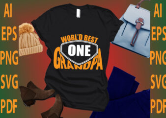 world best one grandpa t shirt design for sale