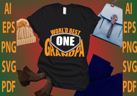 World best one grandpa t shirt design for sale