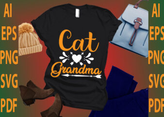 cat grandma t shirt vector file