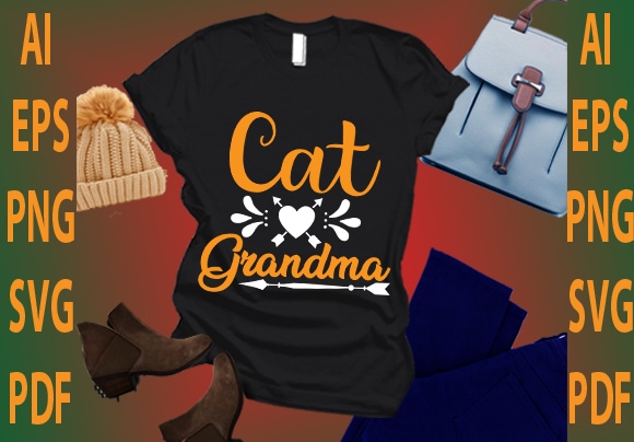 Cat grandma t shirt vector file