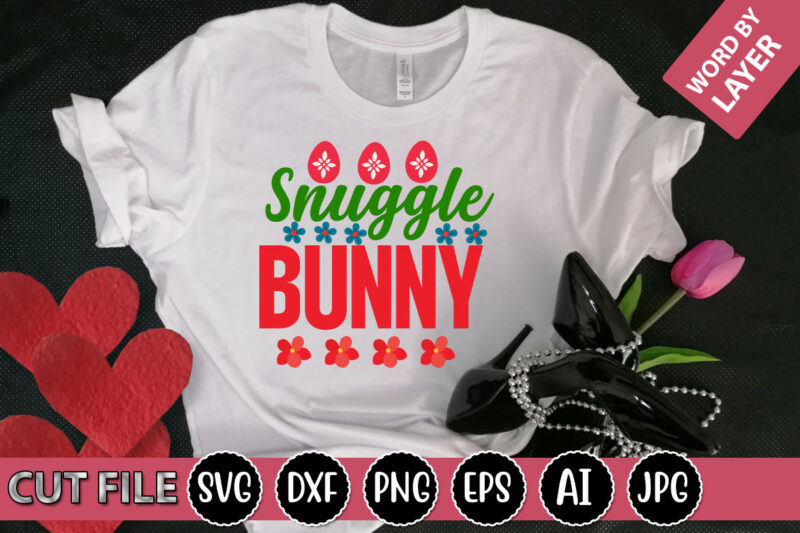 Snuggle Bunny SVG Vector for t-shirt