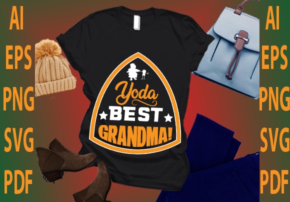 Yoga best grandma! t shirt design template