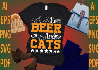 beer and cats t shirt template