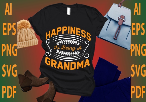 Happiness is being a grandma graphic t shirt