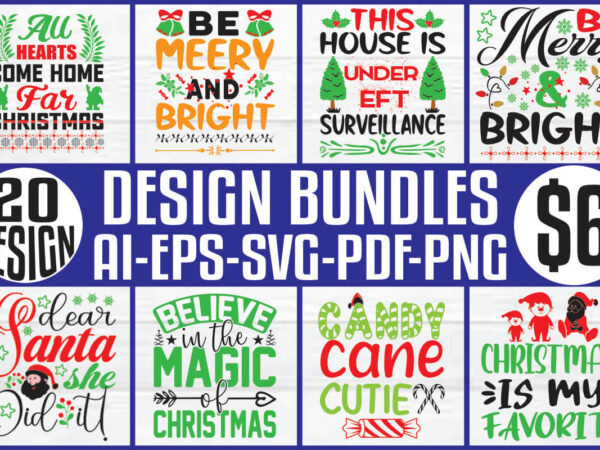 Christmas t-shirt and svg design bundle